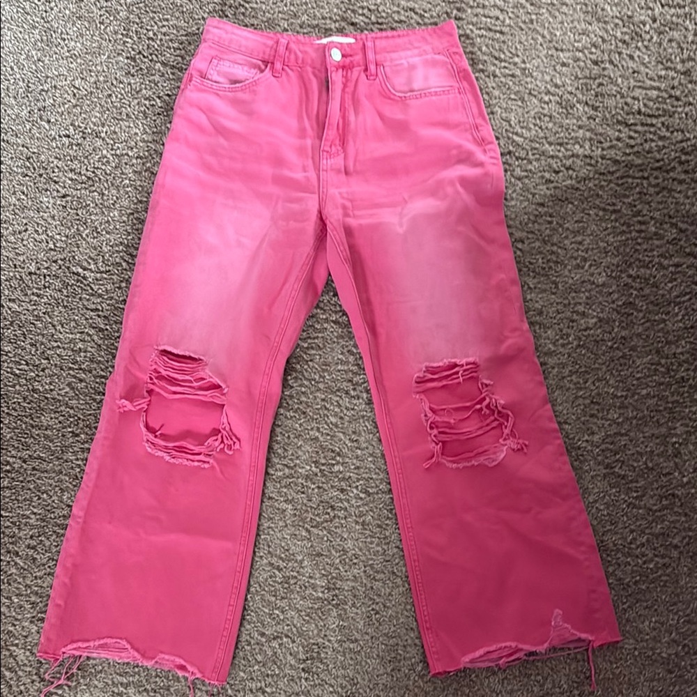 VERVET BY FLYING MONKEY Pink Flare Jeans